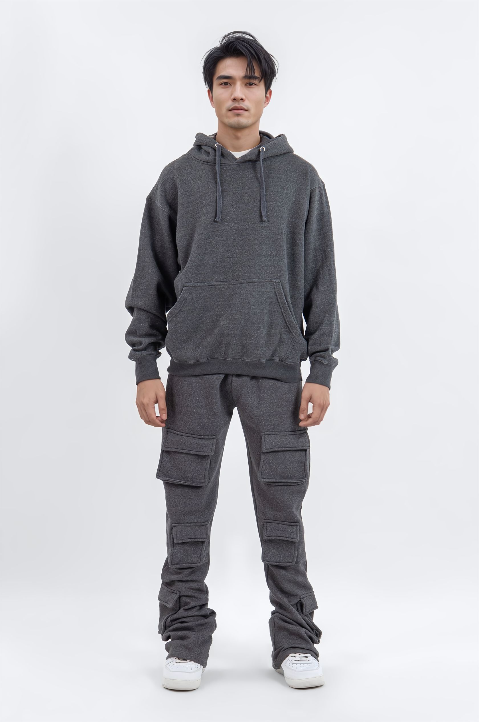 Charcoal 6 Pocket Flared Sweatsuit